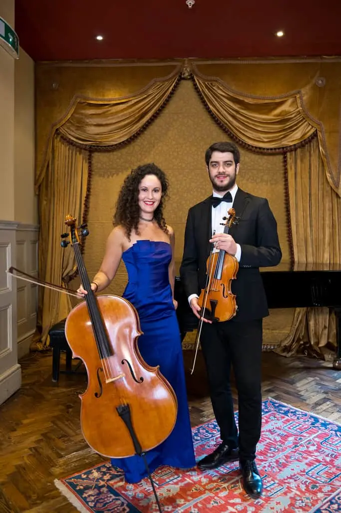 violin cello duo hire wedding